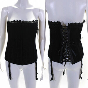 Grenier Lace Up Overbust Corset Black 4M/L